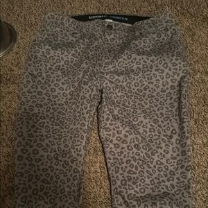 Gray Leopard Print Pants